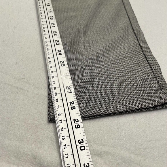 Zara Man Size 34 Flat Front Herringbone Trouser Pants Pocket Straight Leg Gray - Picture 6 of 11